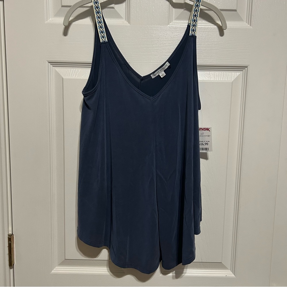 Green Envelope Blue Top with Straps